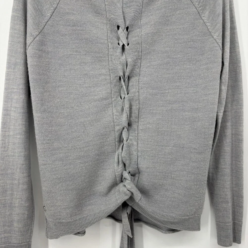 Lululemon‎ Tied To You Sweater Size 4 Heathered Gray Wool Long Sleeve *Read*